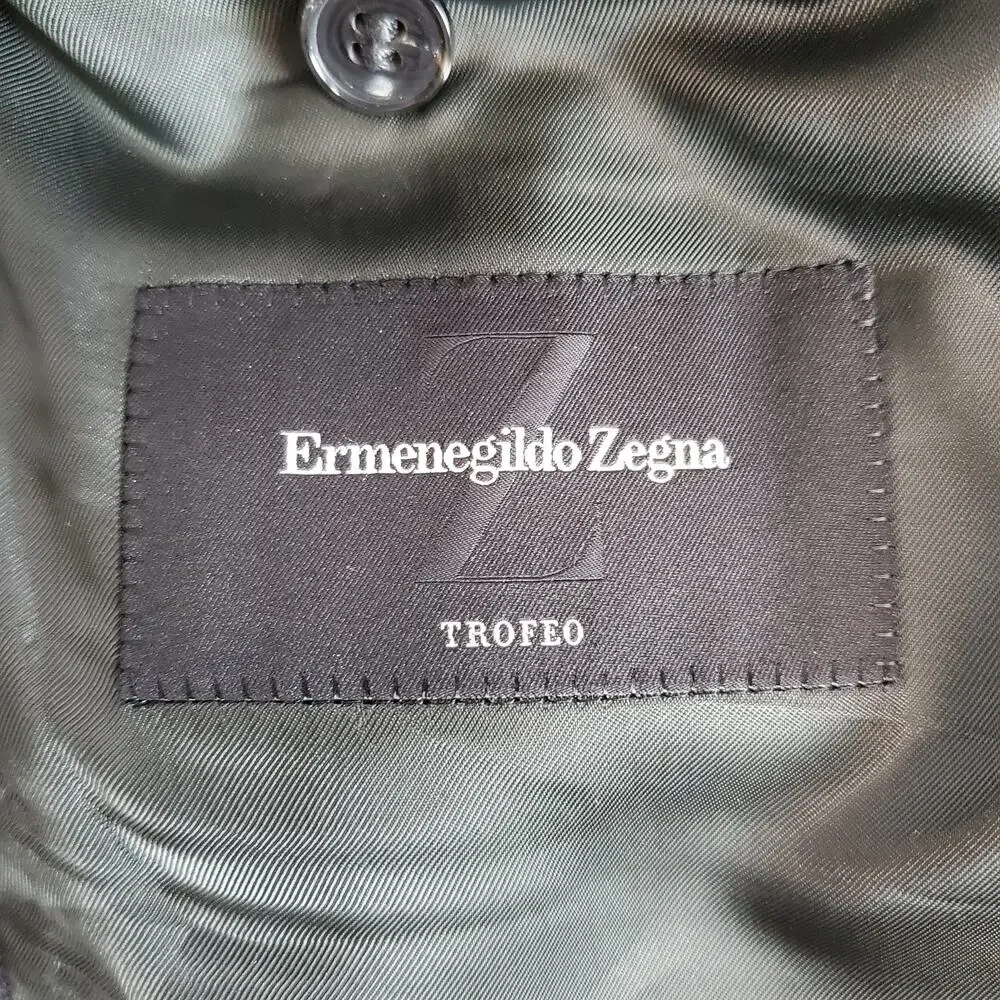Ermenegildo Zegna Trofeo Gray Suit Jacket 54R EU 44 US XL Wool Sport Coat Italy